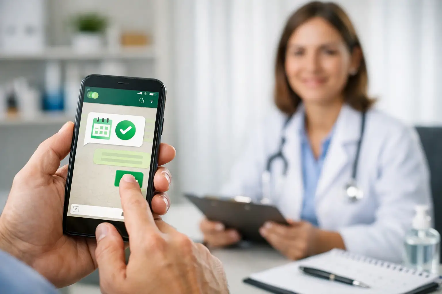 Confirmação consulta WhatsApp com menos faltas
