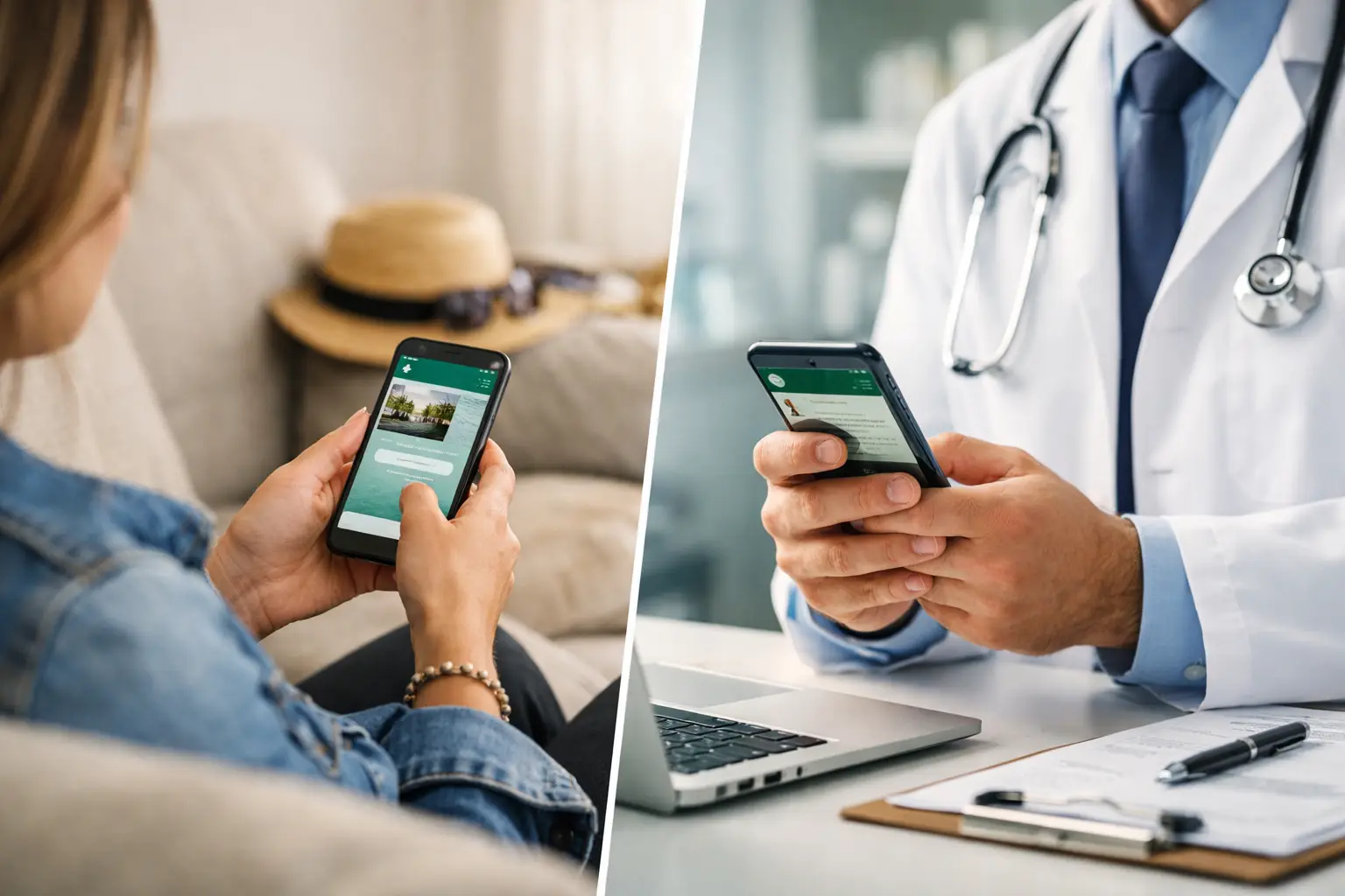 WhatsApp pessoal versus profissional na clínica